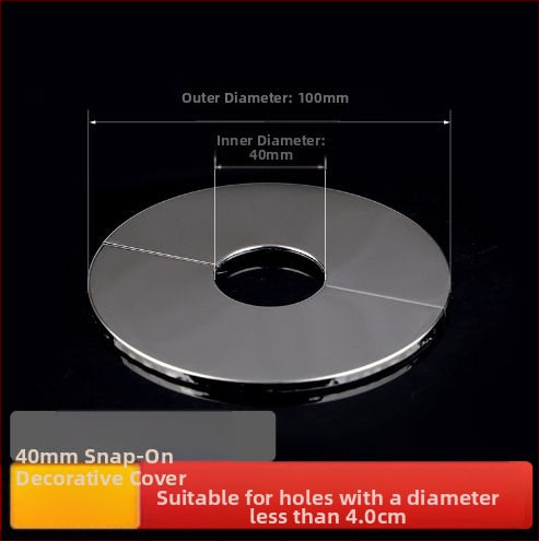 Apaļš nerūsējošā tērauda dekoratīvs vāciņš apkures katla dūmvadam – integrēts dalāms uzgriežams vāciņš sienas caurumam, sienas biezums 0,3 mm, klase 1