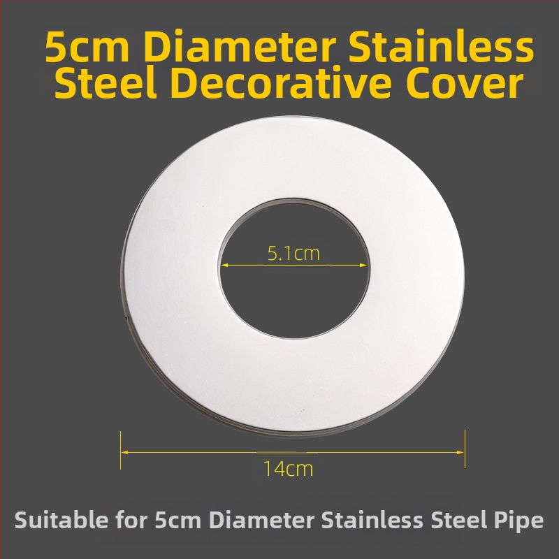 Apaļš nerūsējošā tērauda dekoratīvs vāciņš apkures katla dūmvadam – integrēts dalāms uzgriežams vāciņš sienas caurumam, sienas biezums 0,3 mm, klase 1