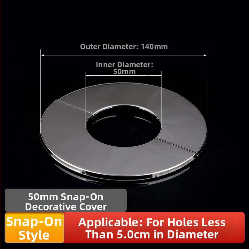 Apaļš nerūsējošā tērauda dekoratīvs vāciņš apkures katla dūmvadam – integrēts dalāms uzgriežams vāciņš sienas caurumam, sienas biezums 0,3 mm, klase 1
