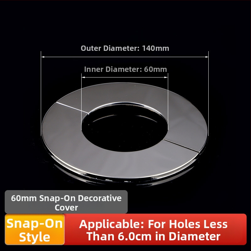 Apaļš nerūsējošā tērauda dekoratīvs vāciņš apkures katla dūmvadam – integrēts dalāms uzgriežams vāciņš sienas caurumam, sienas biezums 0,3 mm, klase 1