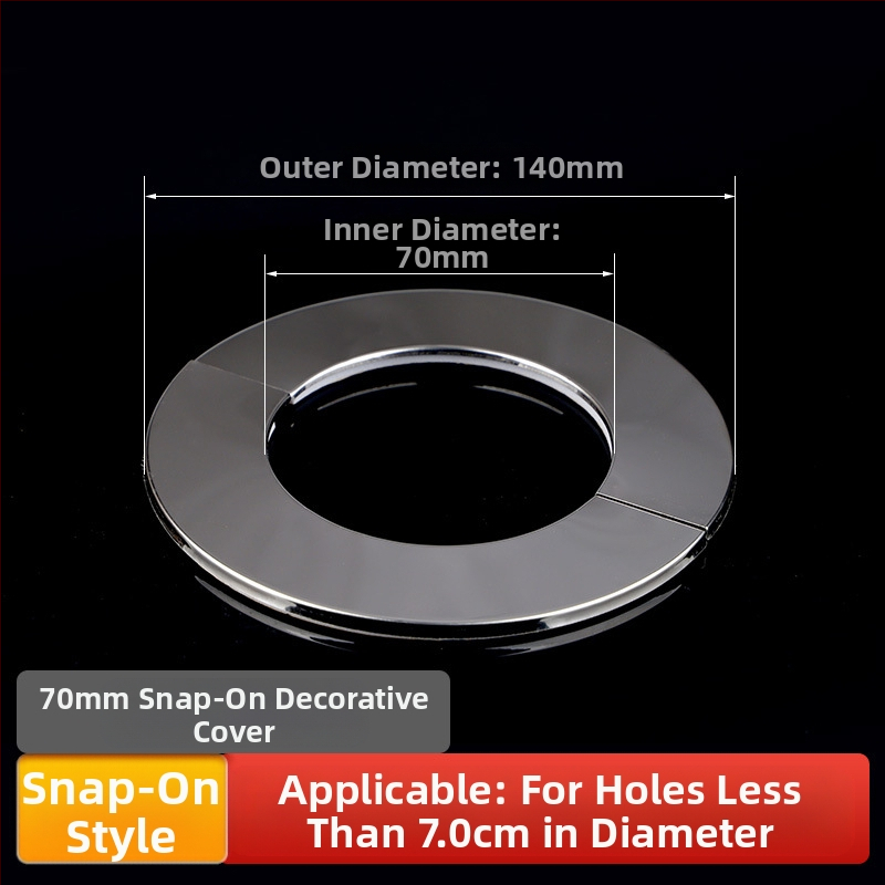 Apaļš nerūsējošā tērauda dekoratīvs vāciņš apkures katla dūmvadam – integrēts dalāms uzgriežams vāciņš sienas caurumam, sienas biezums 0,3 mm, klase 1