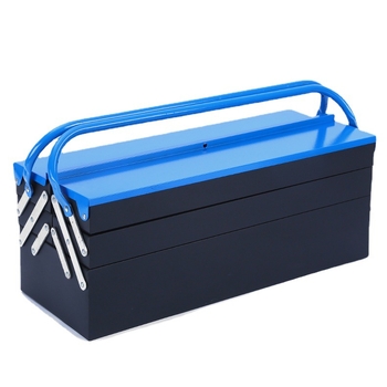 Кутия за инструменти със сгъване, удълнена метална кутия за инструменти, портативна с двойна дръжка, капацитет 30 кг