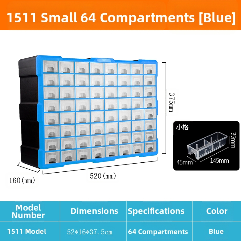 PP πλαστικό κιβώτιο αποθήκευσης εξαρτημάτων βιδών με διαχωριστικά συρταριών, ντουλάπι με συρτάρια за μικρά εξαρτήματα και αξεσουάρ επισκευής κινητών, διαμορφώσεις 8/16/38/64 διαμερισμάτων