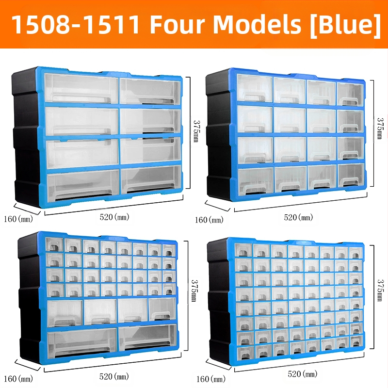 PP πλαστικό κιβώτιο αποθήκευσης εξαρτημάτων βιδών με διαχωριστικά συρταριών, ντουλάπι με συρτάρια за μικρά εξαρτήματα και αξεσουάρ επισκευής κινητών, διαμορφώσεις 8/16/38/64 διαμερισμάτων