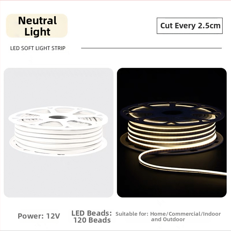 Ταινία LED με 2835 LED λαμπάκια, 120 LED/m, είσοδος 12V, αδιάβροχη