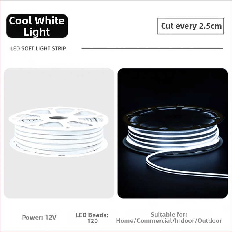 Ταινία LED με 2835 LED λαμπάκια, 120 LED/m, είσοδος 12V, αδιάβροχη