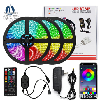 RGB LED лента 5050/2835 с Bluetooth и Wi‑Fi APP управление, музикален синхрон, 12V захранване, 14.4W, вътрешно осветление