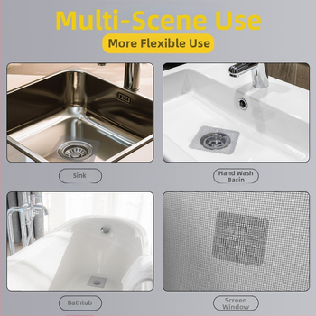 Αυτοκόλλητο φρεατίου δαπέδου μίας χρήσης – φίλτρο μαλλιών και δίχτυ εντομοπροστασίας, ινώδες υλικό, κατάλληλο για κουζίνα και μπάνιο, 200 τεμάχια σε συσκευασία