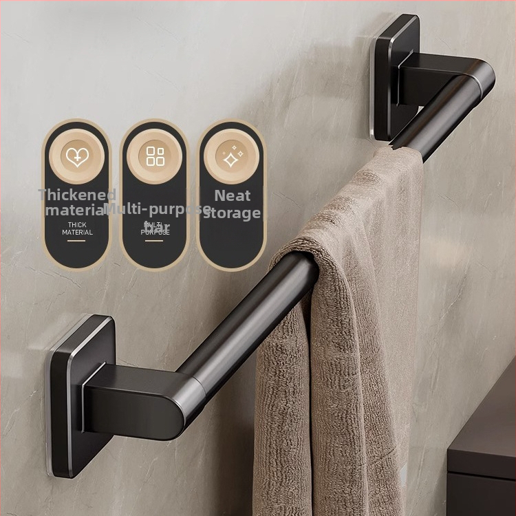 Nástenný vešiak na uteráky s jedným stĺpikom, bez vŕtania — hliníková zliatina, lakovaná povrchová úprava, nosnosť 100 kg, štýl Light Luxury