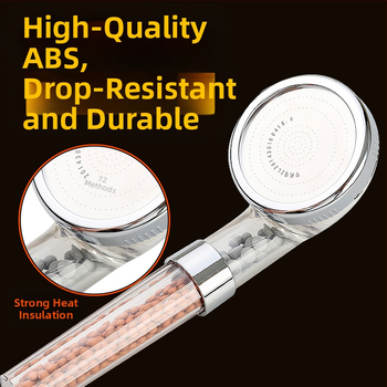 Nešiojama dušos galva su neigiamais jonais, ABS medžiaga, masažo ir lietaus režimai, srieginė montavimas