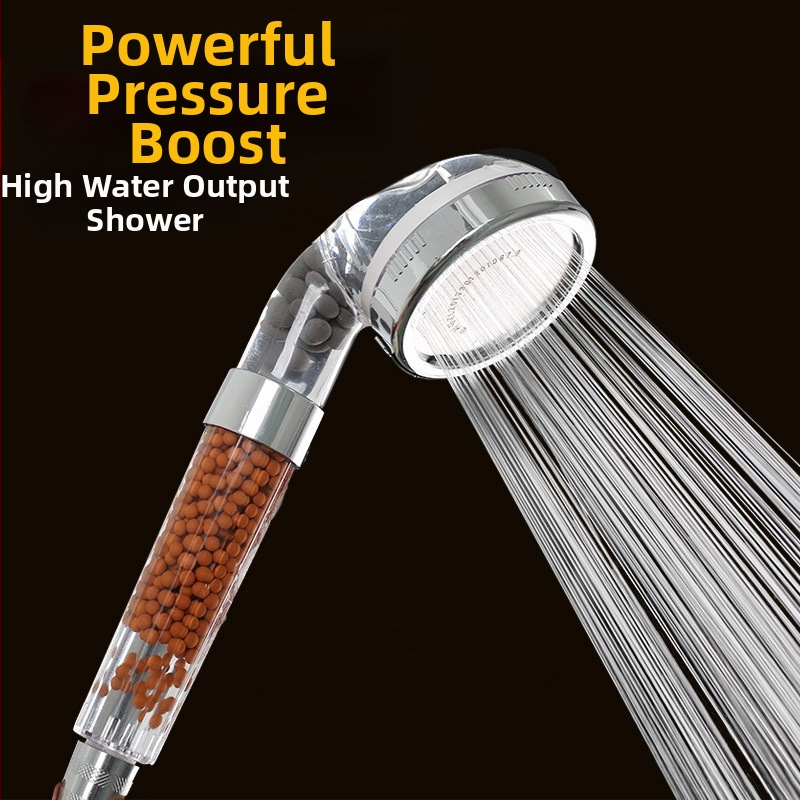 Prenosná sprchová hlavica s negatívnymi ionmi, ABS materiál, masážne a dažďové režimy, závitová montáž