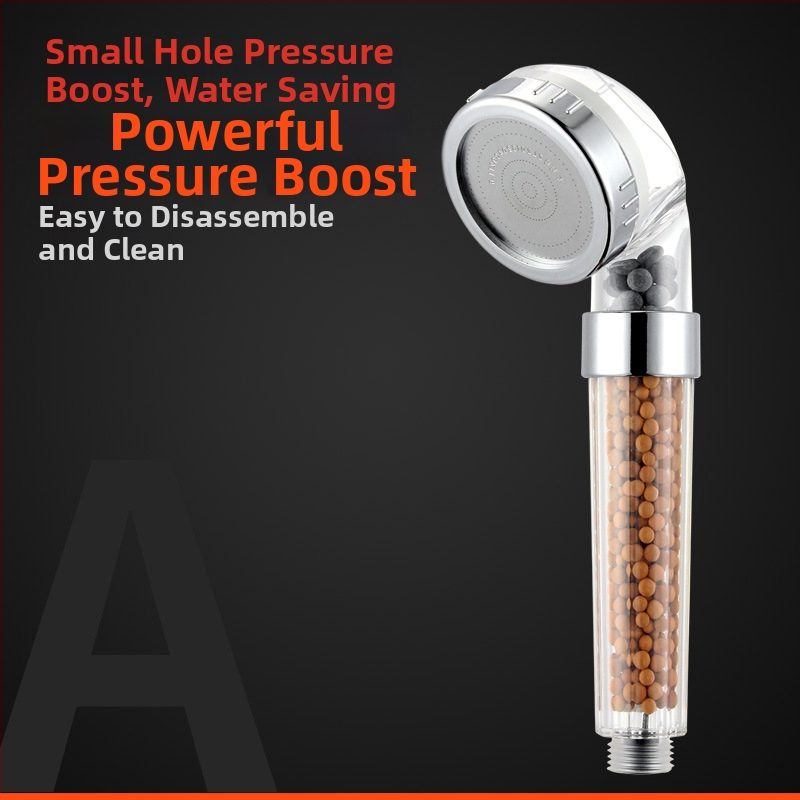 Nešiojama dušos galva su neigiamais jonais, ABS medžiaga, masažo ir lietaus režimai, srieginė montavimas