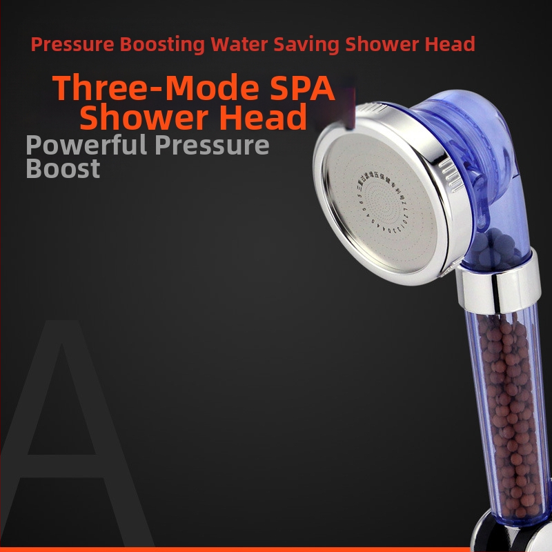 Nešiojama dušos galva su neigiamais jonais, ABS medžiaga, masažo ir lietaus režimai, srieginė montavimas