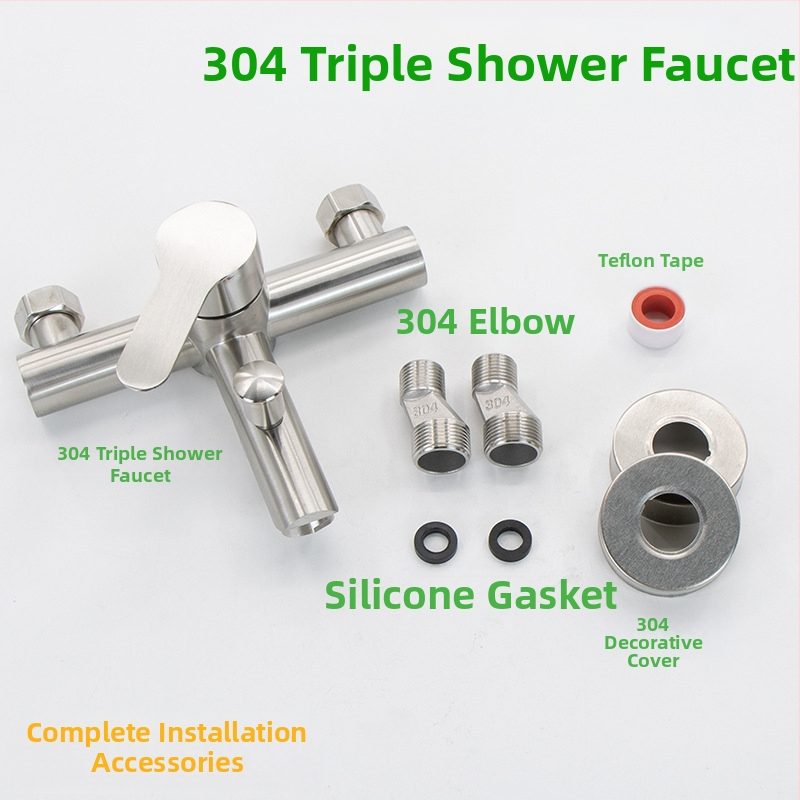 304 nerūdijančio plieno dušo ir vonios čiaupas, sieninis montavimas, karšto ir šalto maišymo vožtuvas, paslėpta įranga, ES CE sertifikatas