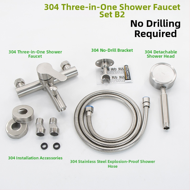 304 nerūdijančio plieno dušo ir vonios čiaupas, sieninis montavimas, karšto ir šalto maišymo vožtuvas, paslėpta įranga, ES CE sertifikatas