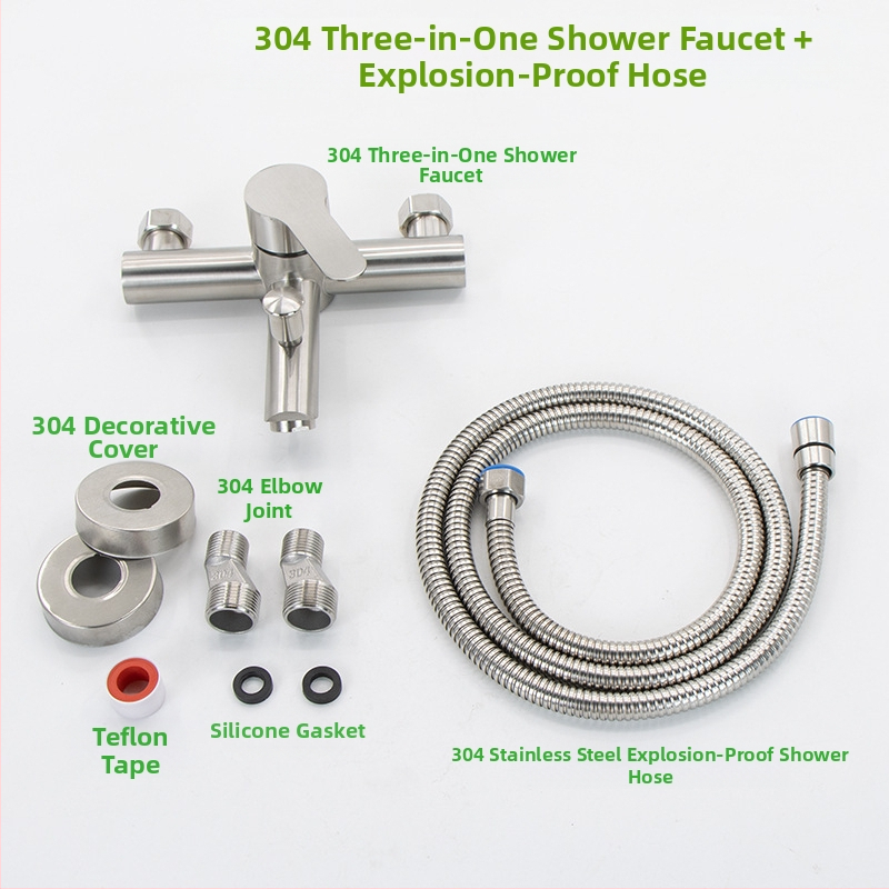 304 nerūdijančio plieno dušo ir vonios čiaupas, sieninis montavimas, karšto ir šalto maišymo vožtuvas, paslėpta įranga, ES CE sertifikatas