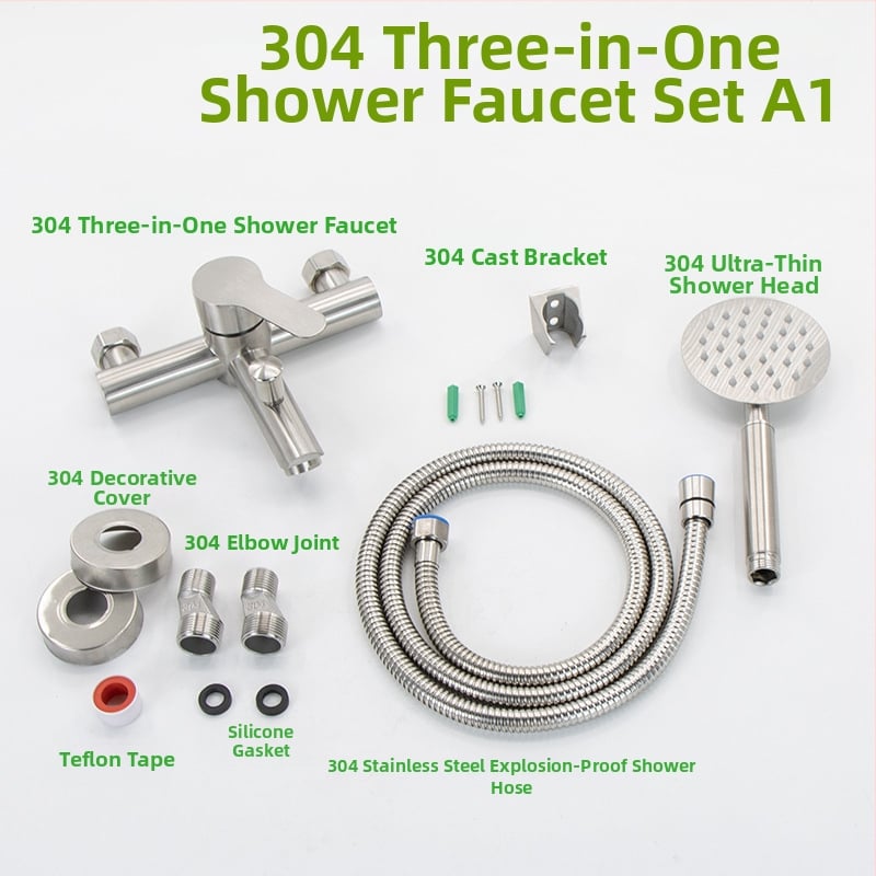 304 nerūdijančio plieno dušo ir vonios čiaupas, sieninis montavimas, karšto ir šalto maišymo vožtuvas, paslėpta įranga, ES CE sertifikatas