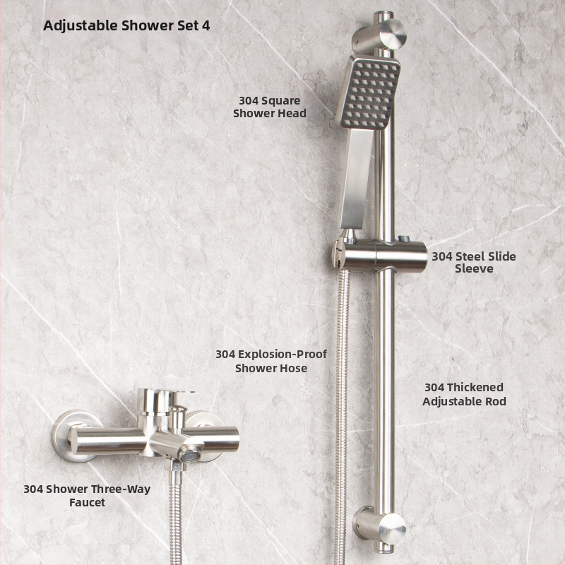 304 nerūdijančio plieno dušo ir vonios čiaupas, sieninis montavimas, karšto ir šalto maišymo vožtuvas, paslėpta įranga, ES CE sertifikatas