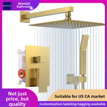 Paslėpta dušo sistema, varinis korpusas, lietaus funkcija, kvadratinė forma, modelis 079 US Gauge