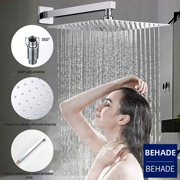 Paslėpta dušo sistema, varinis korpusas, lietaus funkcija, kvadratinė forma, modelis 079 US Gauge