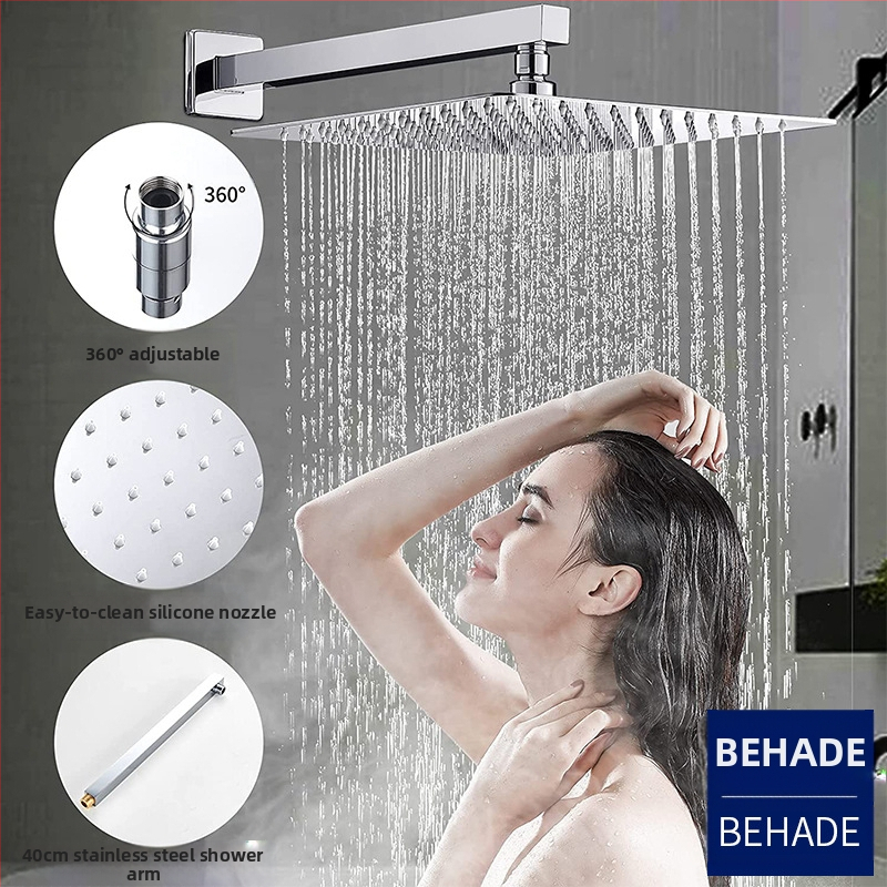 Вградена душ-система, меден корпус, функция дъжд, квадратна форма, модел 079 US Gauge