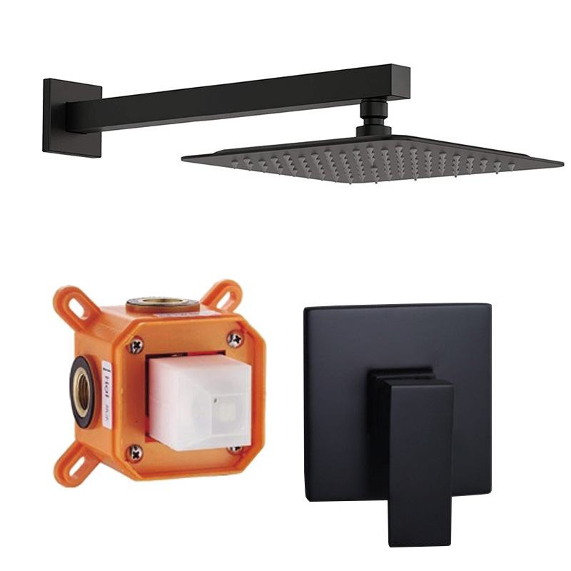 Paslėpta dušo sistema, varinis korpusas, lietaus funkcija, kvadratinė forma, modelis 079 US Gauge