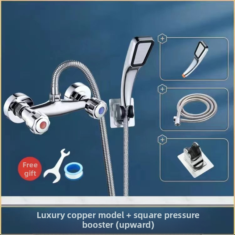 Dušo maišytuvas įmontuojamas į sieną – varinis korpusas, indukcinis atidarymas, sienos montavimas, CE sertifikatas.