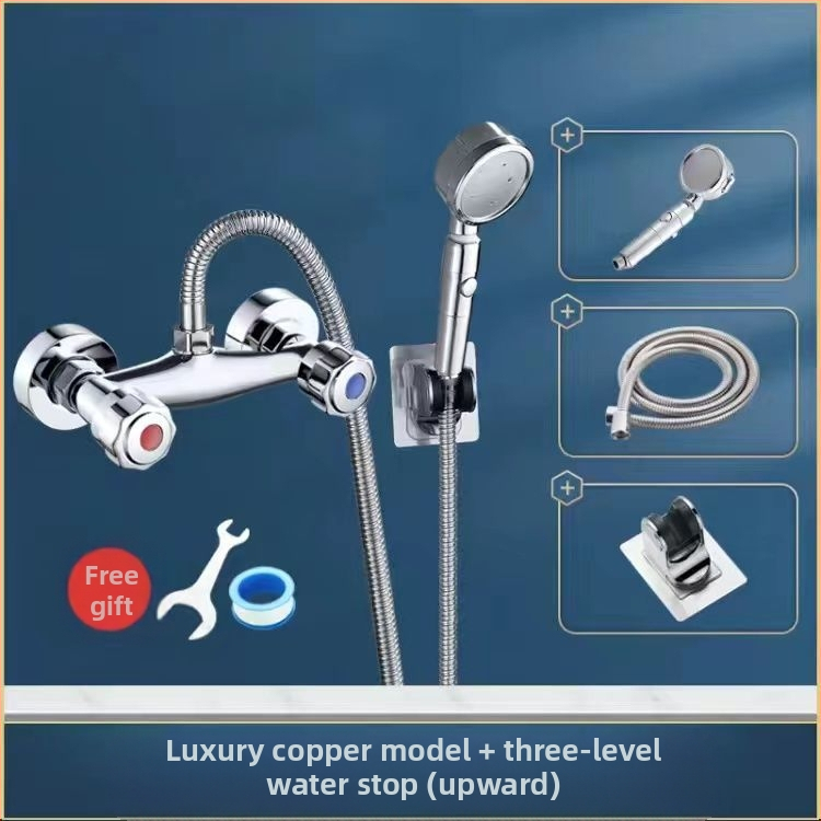 Dušo maišytuvas įmontuojamas į sieną – varinis korpusas, indukcinis atidarymas, sienos montavimas, CE sertifikatas.