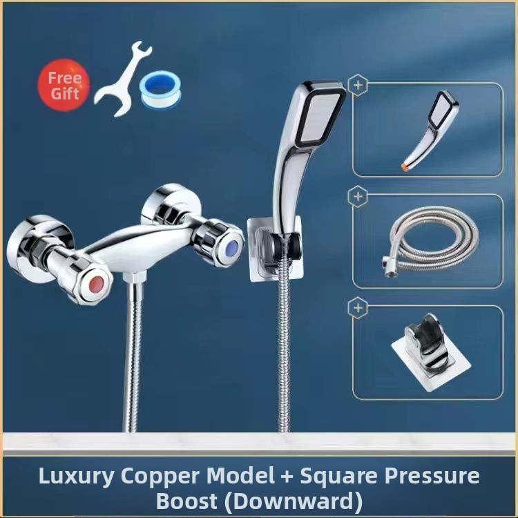 Dušo maišytuvas įmontuojamas į sieną – varinis korpusas, indukcinis atidarymas, sienos montavimas, CE sertifikatas.