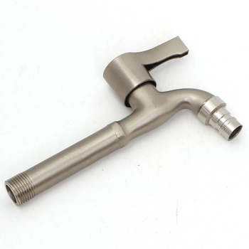 Βρύση τοίχου από κράμα ψευδαργύρου με εσωτερικό πυρήνα βαλβίδας χαλκού, κατάλληλη για πλυντήριο, μπαλκόνι και νιπτήρα, 0–90°C, 1 bar, συνδέσεις εισόδου/εξόδου 4/6, μοντέλο JY-064, φινίρισμα με γραμμές