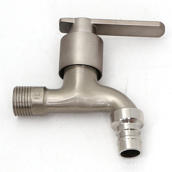 Βρύση τοίχου από κράμα ψευδαργύρου με εσωτερικό πυρήνα βαλβίδας χαλκού, κατάλληλη για πλυντήριο, μπαλκόνι και νιπτήρα, 0–90°C, 1 bar, συνδέσεις εισόδου/εξόδου 4/6, μοντέλο JY-064, φινίρισμα με γραμμές