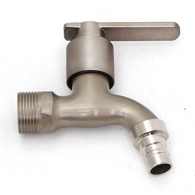 Βρύση τοίχου από κράμα ψευδαργύρου με εσωτερικό πυρήνα βαλβίδας χαλκού, κατάλληλη για πλυντήριο, μπαλκόνι και νιπτήρα, 0–90°C, 1 bar, συνδέσεις εισόδου/εξόδου 4/6, μοντέλο JY-064, φινίρισμα με γραμμές