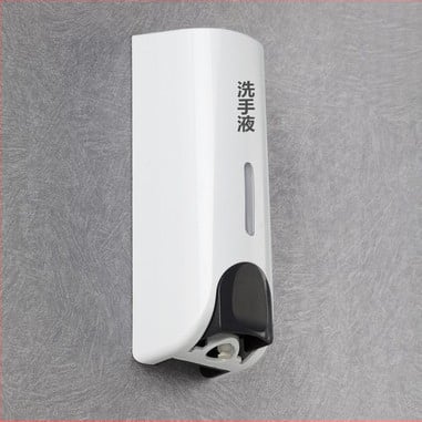 Dozatorius muilui ir vonios/šampūno dėžutė – ABS, 500 g, injekcinis formavimas, šiuolaikinis minimalistinis stilius, rankinis spaudimas