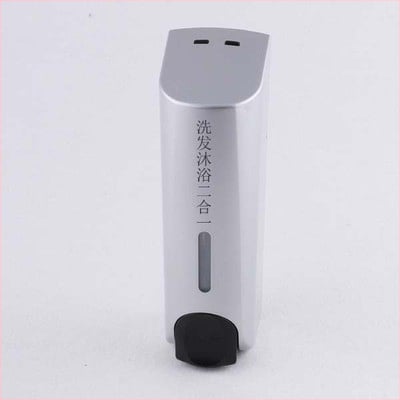 Dozatorius muilui ir vonios/šampūno dėžutė – ABS, 500 g, injekcinis formavimas, šiuolaikinis minimalistinis stilius, rankinis spaudimas