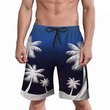 Ανδρικά μαγιό παραλίας με 3D εκτύπωση, γρήγορο στέγνωμα, Καλοκαίρι 2023, πολυεστέρας 80% σε ανάμειξη χημικών ινών, μινιμαλιστικό σχέδιο