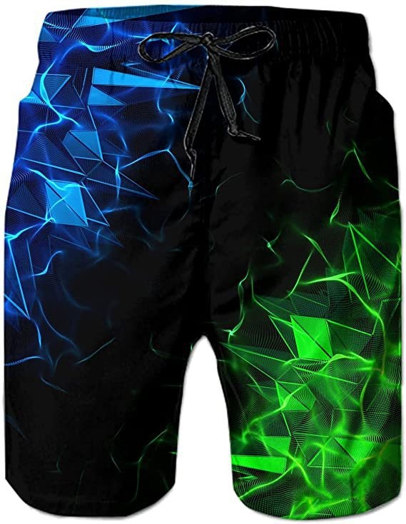 Ανδρικά μαγιό παραλίας με 3D εκτύπωση, γρήγορο στέγνωμα, Καλοκαίρι 2023, πολυεστέρας 80% σε ανάμειξη χημικών ινών, μινιμαλιστικό σχέδιο