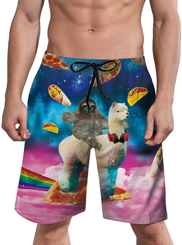 Ανδρικά μαγιό παραλίας με 3D εκτύπωση, γρήγορο στέγνωμα, Καλοκαίρι 2023, πολυεστέρας 80% σε ανάμειξη χημικών ινών, μινιμαλιστικό σχέδιο