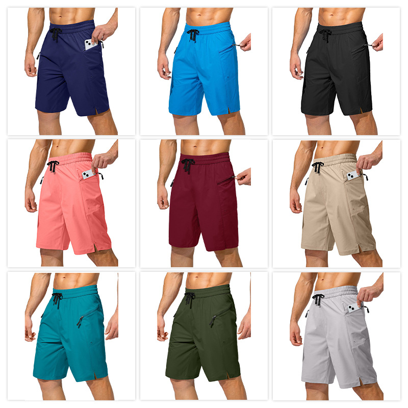 Ανδρικά σορτς παραλίας με γρήγορο στέγνωμα, επένδυση, μεσαίας μέσης ζώνης, χαλαρή γραμμή, 92% πολυεστέρας + 8% ελαστάν