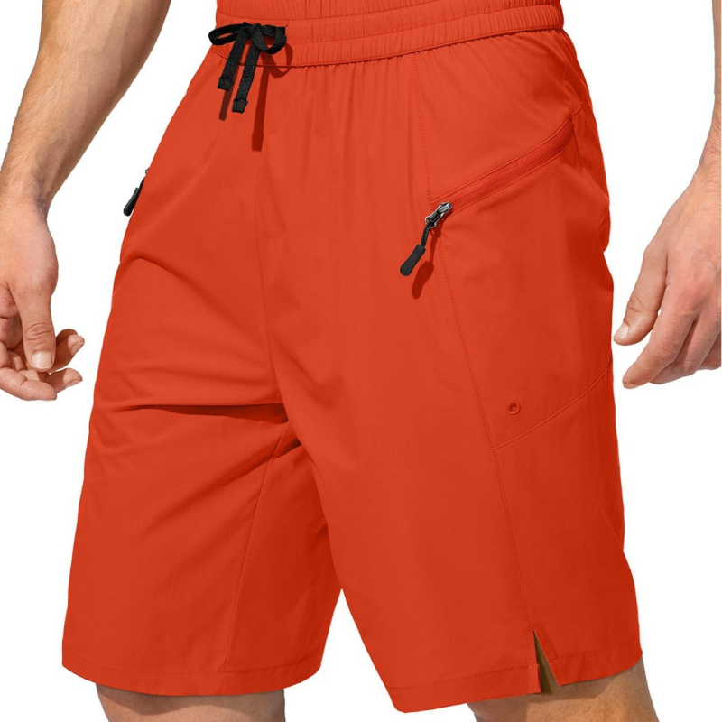 Ανδρικά σορτς παραλίας με γρήγορο στέγνωμα, επένδυση, μεσαίας μέσης ζώνης, χαλαρή γραμμή, 92% πολυεστέρας + 8% ελαστάν