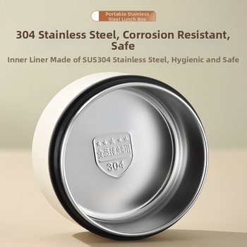 304 nerūsējošā tērauda pusdienu kastīte, apaļa, mikroviļņu droša, vienu slāni, logotipa drukāšana pieejama