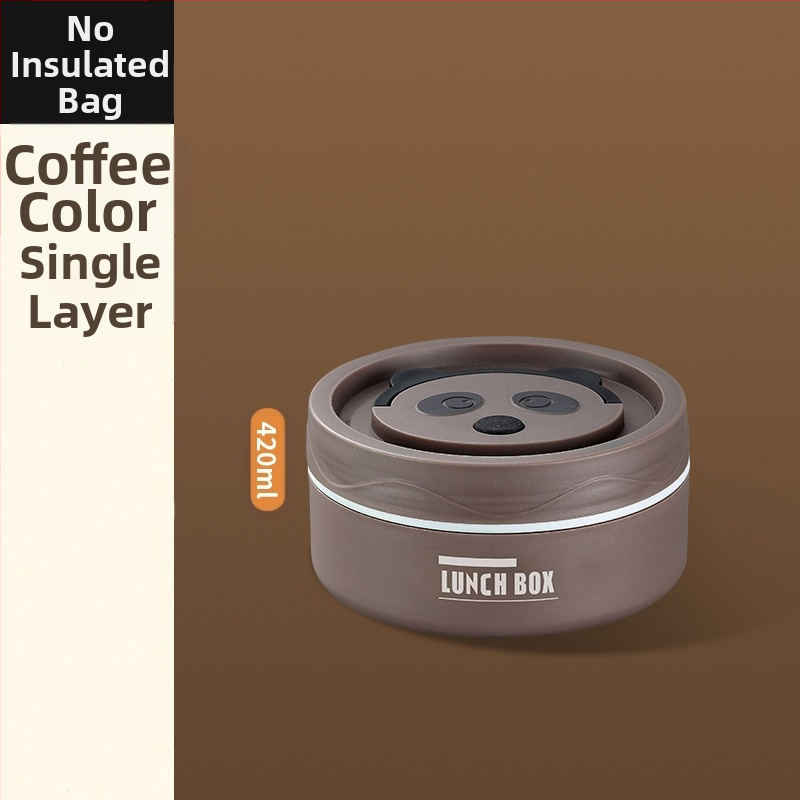 304 nerūsējošā tērauda pusdienu kastīte, apaļa, mikroviļņu droša, vienu slāni, logotipa drukāšana pieejama