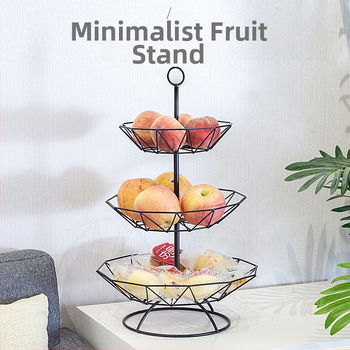 Кована железна кошница за плодове, нордичен трислоен дизайн, семпъл стил, за плодове, бонбони и сушени плодове, 2021 първокласно качество