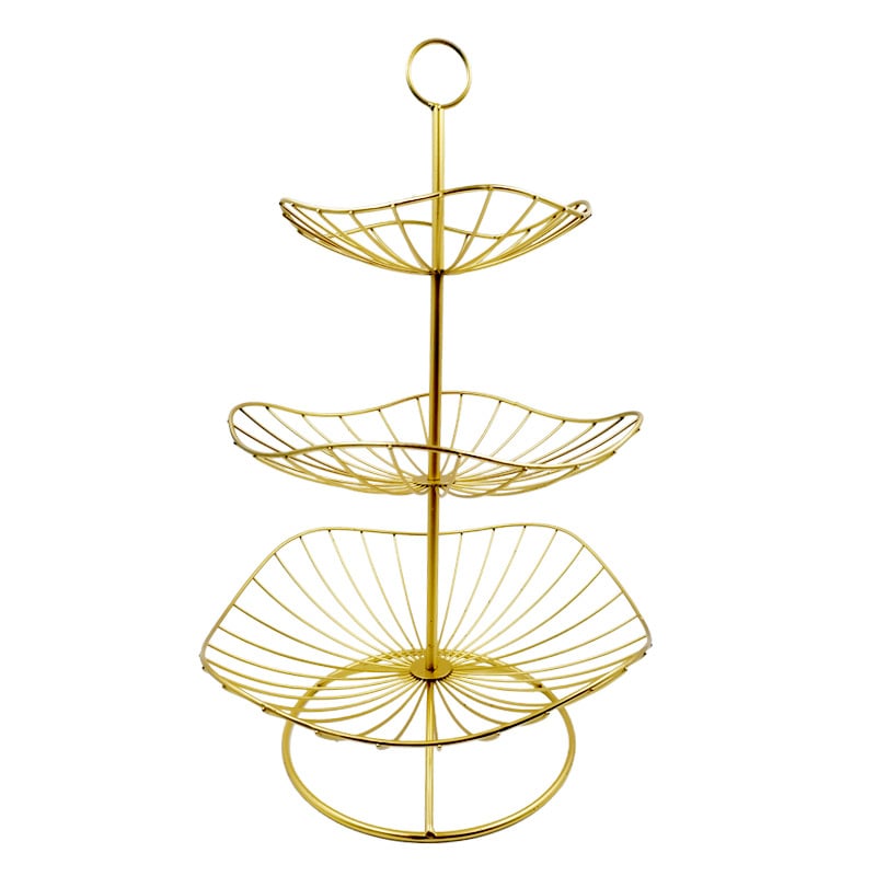 Кована железна кошница за плодове, нордичен трислоен дизайн, семпъл стил, за плодове, бонбони и сушени плодове, 2021 първокласно качество