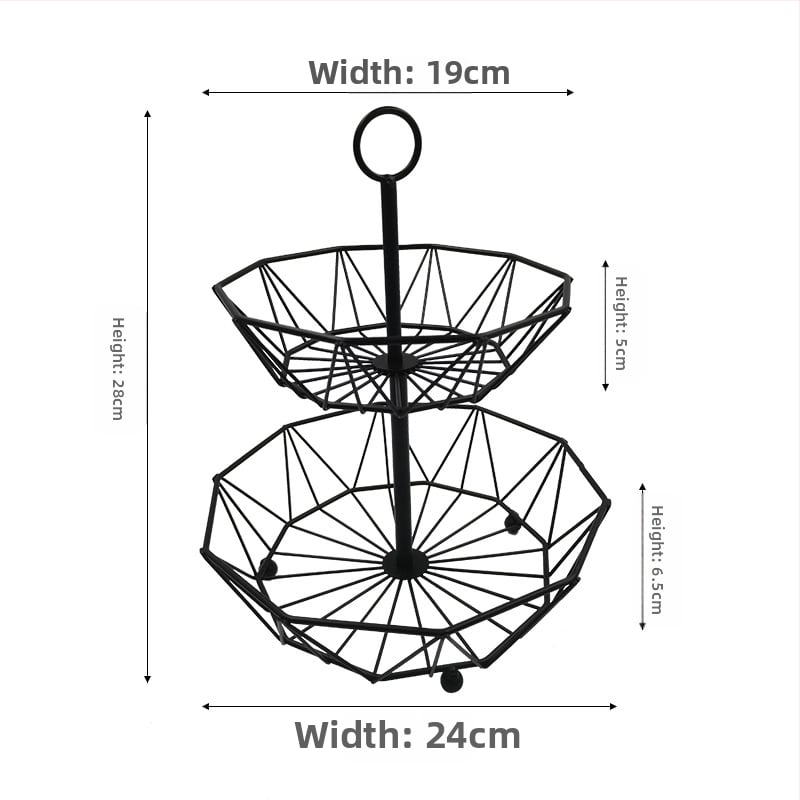 Кована железна кошница за плодове, нордичен трислоен дизайн, семпъл стил, за плодове, бонбони и сушени плодове, 2021 първокласно качество
