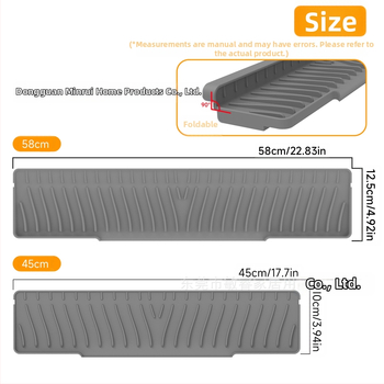 Kvadrātveida silikona drenāžas paliktnis izlietnei ar slīpo drenāžu un šļakstīšanās aizsardzību