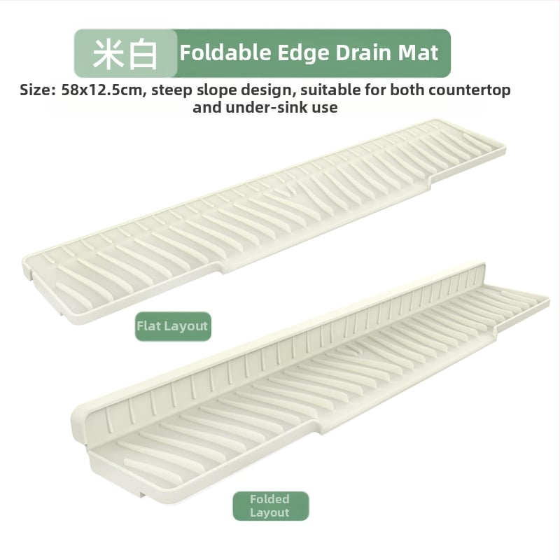 Kvadrātveida silikona drenāžas paliktnis izlietnei ar slīpo drenāžu un šļakstīšanās aizsardzību