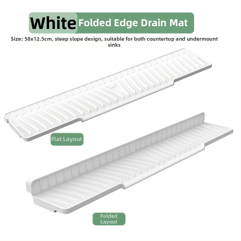 Kvadrātveida silikona drenāžas paliktnis izlietnei ar slīpo drenāžu un šļakstīšanās aizsardzību