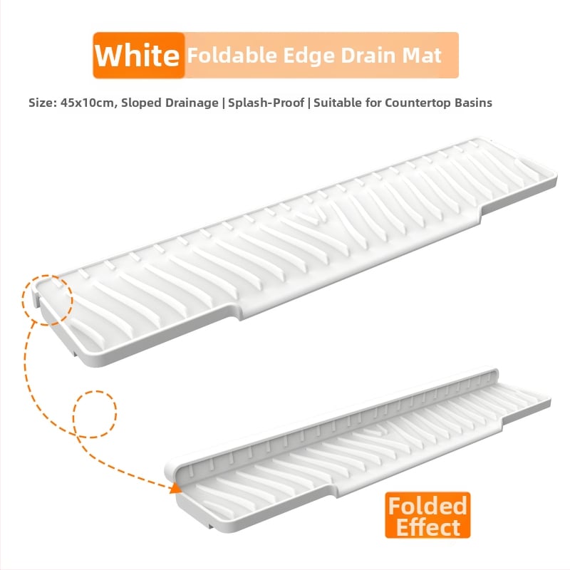 Kvadrātveida silikona drenāžas paliktnis izlietnei ar slīpo drenāžu un šļakstīšanās aizsardzību