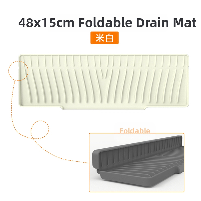 Kvadrātveida silikona drenāžas paliktnis izlietnei ar slīpo drenāžu un šļakstīšanās aizsardzību