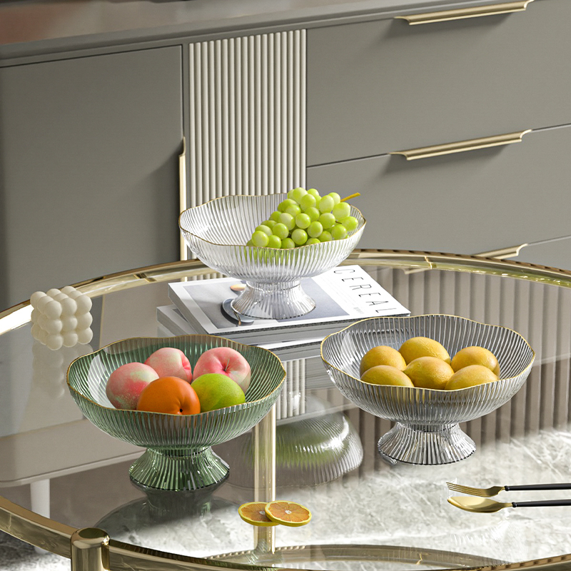 Vaisių lėkštė su nutekėjimo padėklu, plastikinė, šiaurietiško stiliaus, paprastas dizainas svetainei